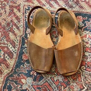 Pons Brown Leather Sandals for Women